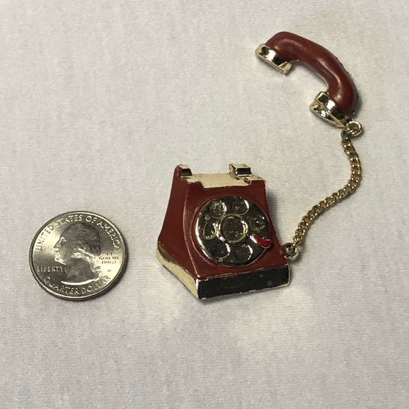 🐷 Vintage Telephone Brooch - Picture 3 of 3